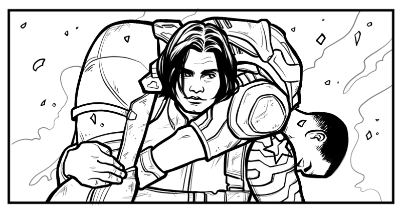 Bucky carrying Sam