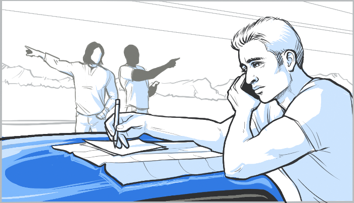 Steve, Sam and Bucky with the VW Beetle from CA:CW